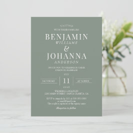 Classic Elegant Sage Green Wedding Einladung