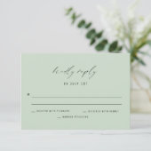 Classic Elegant Sage Green Wedding Repcard Einladung (Stehend Vorderseite)