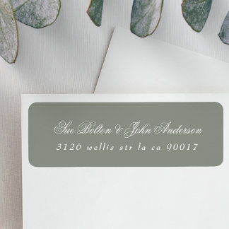 Classic Elegant Sage Green White Rücksendeadresse