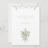 Classic Elegant Sage Oval Ribbon Bridal Shower Einladung (Rückseite)