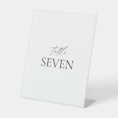 Classic Elegant Schwarz-weiß Wedding Tischnummer P Sockelschild (Vorderseite)