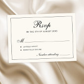 Classic elegant script black and ivory wedding RSVP karte