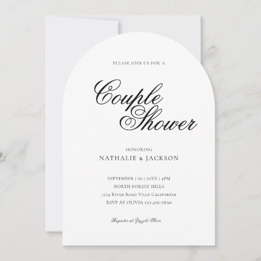 Classic Elegant Script Couple Shower Invitation Einladung (Vorderseite)