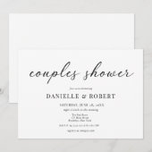 Classic Elegant Script Couples Bridal Shower Einladung (Vorne/Hinten)