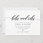 Classic Elegant Script Couples GRILLEN Baby Shower Einladung (Vorderseite)
