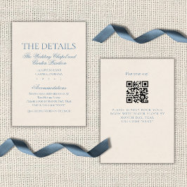 Classic Elegant Script Dusty Blue Begleitkarte