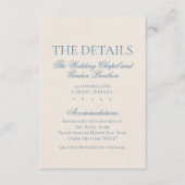 Classic Elegant Script Dusty Blue Begleitkarte (Vorderseite)