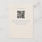 Classic Elegant Script Dusty Blue Begleitkarte (Rückseite)