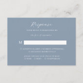 Classic Elegant Script Dusty Blue Wedding Rsvp Begleitkarte (Vorderseite)