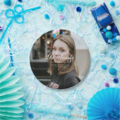 Classic Elegant Script Graduation Party Full Photo Pappteller (Party)