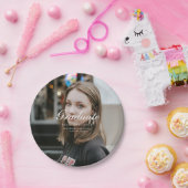 Classic Elegant Script Graduation Party Full Photo Pappteller (Party)