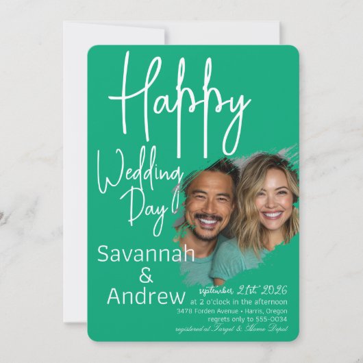 Classic Elegant Script Hochzeit Einladung (Vorderseite)