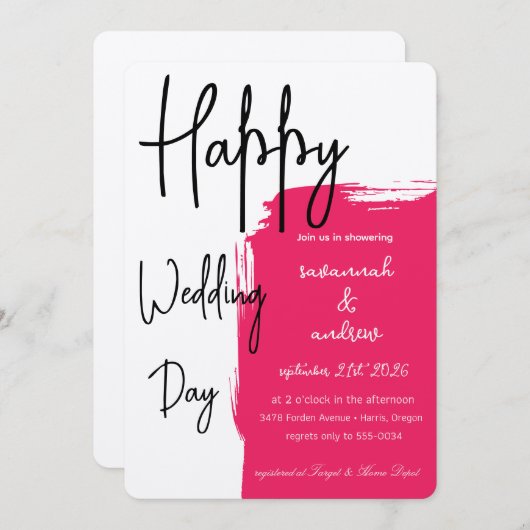 Classic Elegant Script Hochzeit Einladung (Vorne/Hinten)