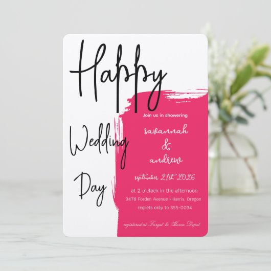 Classic Elegant Script Hochzeit Einladung (Stehend Vorderseite)