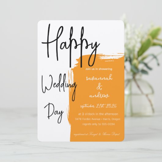 Classic Elegant Script Hochzeit Einladung (Stehend Vorderseite)