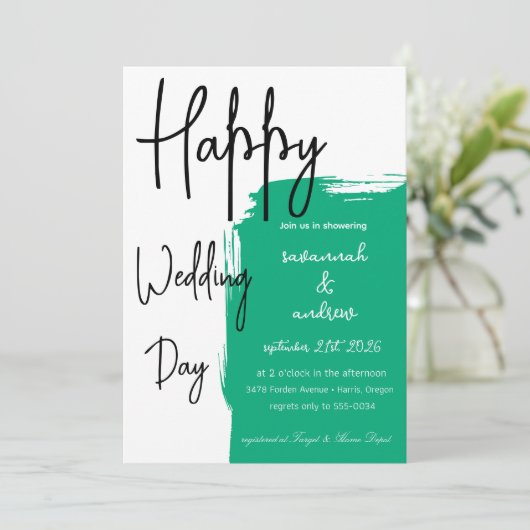 Classic Elegant Script Hochzeit Einladung (Stehend Vorderseite)