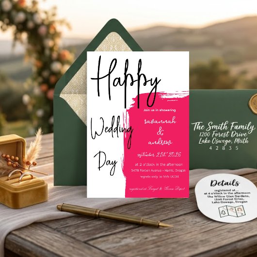 Classic Elegant Script Hochzeit Einladung