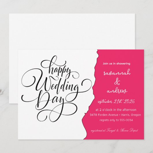 Classic Elegant Script Hochzeit Einladung (Vorne/Hinten)