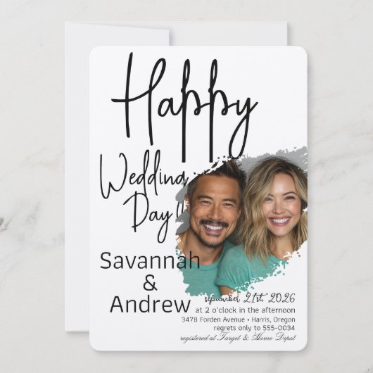 Classic Elegant Script Hochzeit Einladung (Vorderseite)