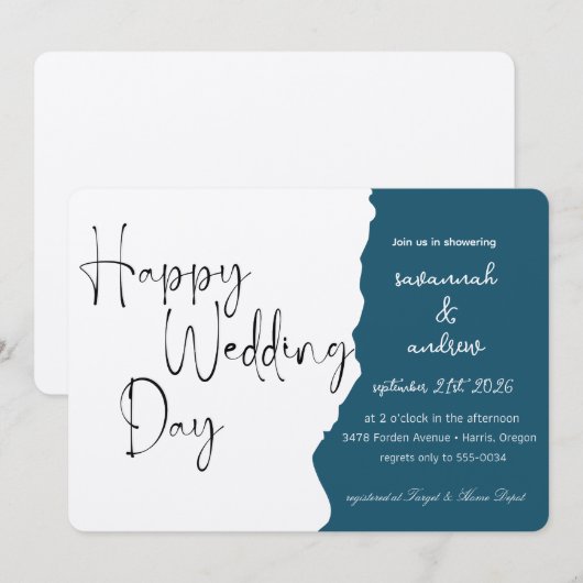 Classic Elegant Script Hochzeit Einladung (Vorne/Hinten)