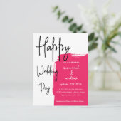 Classic Elegant Script Hochzeit Einladung Postkarte (Stehend Vorderseite)