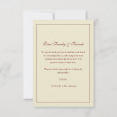 Classic Elegant Script Ivory Cream Wedding Photo Dankeskarte (Rückseite)