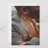 Classic Elegant Script Monogram Two Sided Photo Save The Date (Vorderseite)