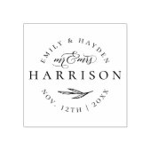 Classic Elegant Script Mr & Mrs. Wedding Date Gummistempel (Prägung)