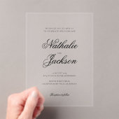 Classic Elegant Script Photo Wedding Acryleinladungen (Insitu (Handheld))