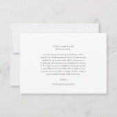 Classic Elegant Script Photo Wedding Dankeskarte (Rückseite)