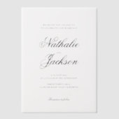Classic Elegant Script Photo Wedding Pergament Einladungen (Vorderseite)