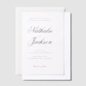 Classic Elegant Script Photo Wedding Pergament Einladungen (Versetzt)