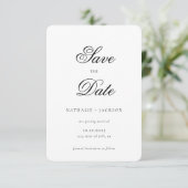 Classic Elegant Script Photo Wedding Save the Date (Stehend Vorderseite)