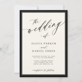 Classic elegant script QR code photo wedding Einladung (Vorderseite)
