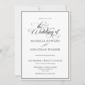 Classic Elegant Script QR Code Wedding Invitation Einladung (Vorderseite)
