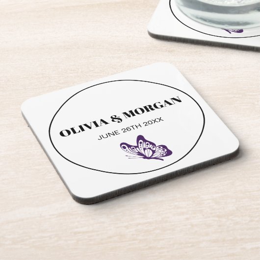 Classic Elegant Script Wedding Rehearsal Paper Getränkeuntersetzer (Linke Seite)