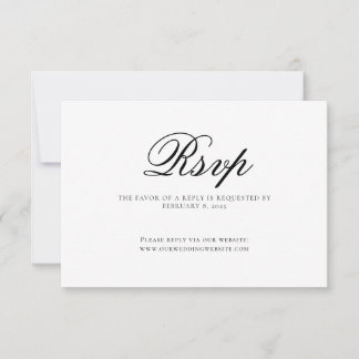 Classic Elegant Script Wedding RSVP Karte