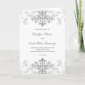 Classic & Elegant Silver Ironwork Catholic Wedding Programm (Vorderseite)