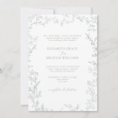 Classic Elegant Simple Leaf Sage Green Wedding Einladung (Vorderseite)