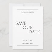Classic Elegant Simple Modern Minimalistisch Typog Save The Date (Vorderseite)