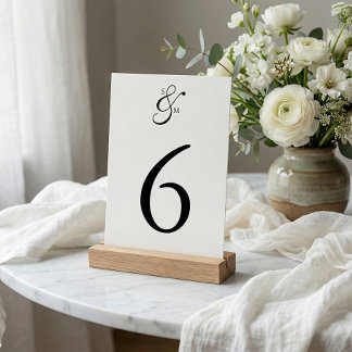 Classic Elegant Simple White Wedding Table Card Tischnummer