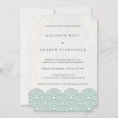 Classic Elegant Soft Green + White Beach Wedding Einladung (Vorderseite)