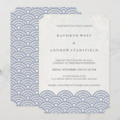 Classic Elegant Soft Lila + White Beach Wedding Einladung (Vorne/Hinten)