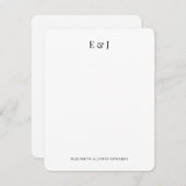 Classic Elegant Stilvolle Ampersand Couple Initial Mitteilungskarte (Vorne/Hinten)