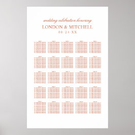 Classic Elegant Terracotta Orange Wedding Monogram Poster
