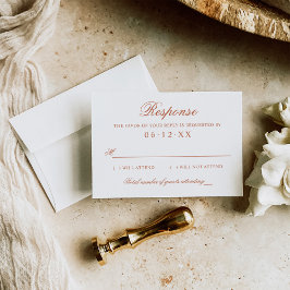 Classic Elegant Terracotta Orange Wedding Monogram RSVP Karte