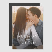 Classic Elegant Typografy Names Foto Wedding Sav Magneteinladung (Vorne/Hinten)