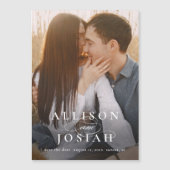 Classic Elegant Typografy Names Foto Wedding Sav Magneteinladung (Vorderseite)