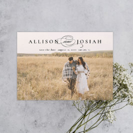 Classic Elegant Typografy Names Foto Wedding Sav Magneteinladung