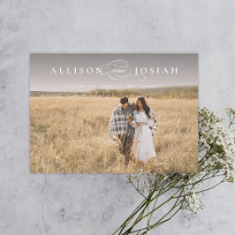 Classic Elegant Typografy Names Foto Wedding Sav Magneteinladung